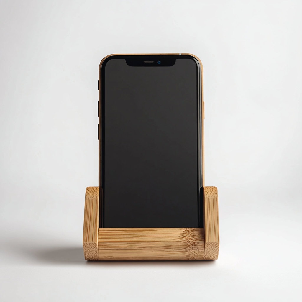 Docki Phone Holder - 100% Natural Sustainable Bamboo - Professional Grade Fiber Integrity - Bedside Charging Organizer - Heritage Series